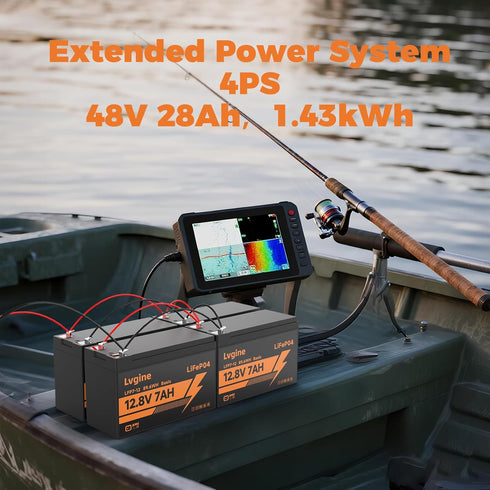 LVGINE 2 Pack 12V 7Ah Lifepo4 2000+ 7A Lithium Battery, Deep Cycle Lithium Iron Phosphate Rechargeable Battery