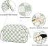Narwey Large Mint Green Checkerboard Makeup Bag, Wide-open Travel Cosmetic Organizer