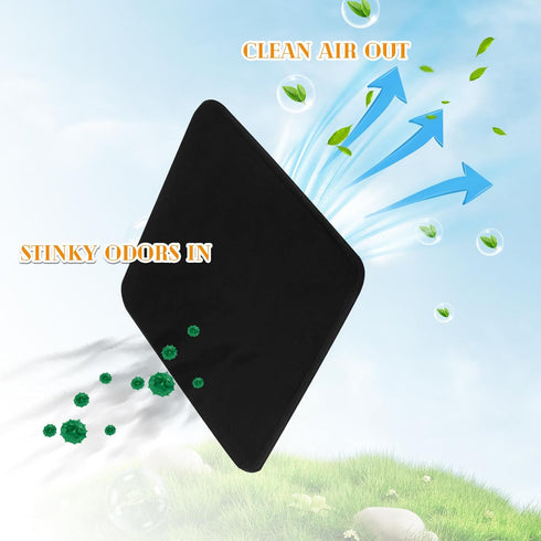 3 Pcs Activated Carbon Chair Pads, 16 x 16 Inch, Reusable Odor Absorbing Pads for Home & Office