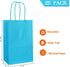 AZOWA Gift Bags - Blue Kraft Paper Bags with Handles (Blue, 25 CT)