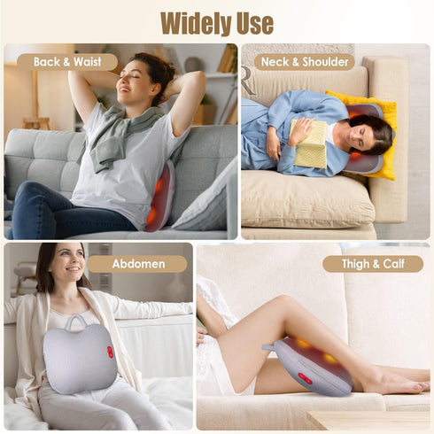Wilytyres 3D Back Massager with Heat, Waist Massage Cordless Rechargeable Kneading Lower Back Massager for Pain Relief