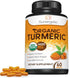 USDA Certified Organic Turmeric Supplement, 1,400mg Turmeric per Serving, Organic Black Pepper, 60 Count