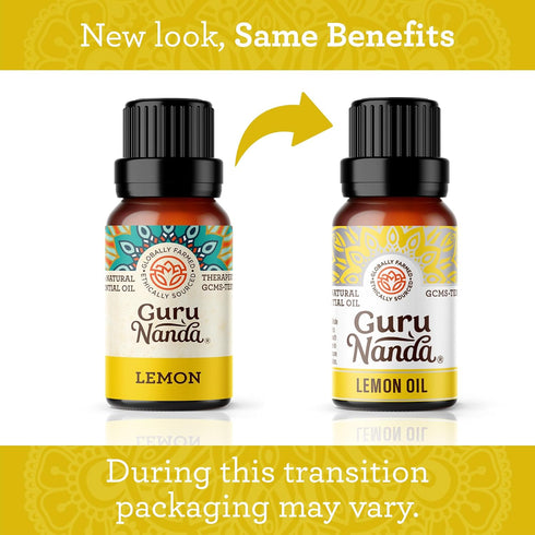 GuruNanda Lemon Essential Oil - 100% Pure, Natural, Undiluted Aromatherapy Oil for Diffusers, Massage & DIY Recipes - Fresh Citrus Scent (2x0.5 Fl Oz)