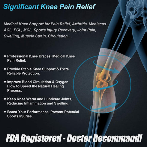 NEENCA Plus Size Knee Brace for Knee Pain - Support with Side Stabilizers & Patella Gel Pad for Sports
