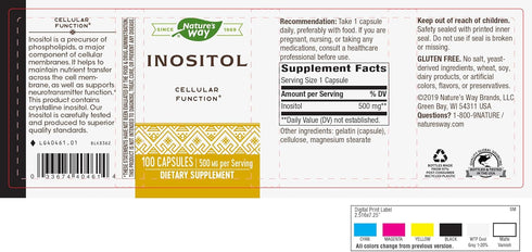 Nature's Way Inositol, 500 mg per Serving, 100 Capsules