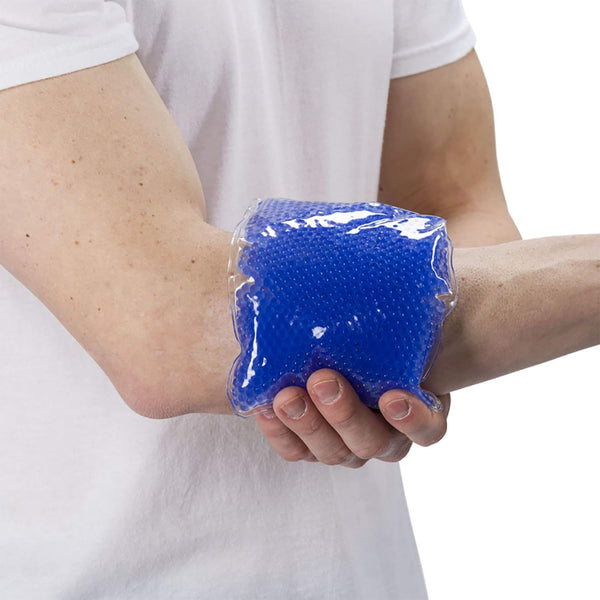 Reusable Hot Cold Pack with Strap, Sports Size Ice Pack with Gel Beads for Athletes, Flexible Compress
