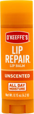 O'Keeffe's Lip Repair Unscented Lip Balm, Stick (6 Pack), Moisturizer for Dry, Cracked Lips