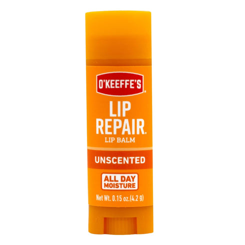 O'Keeffe's Unscented Lip Repair Balm for Dry, Cracked Lips, Stick, Pack of 2, Clear (K0700137)