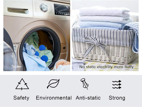 Eco Laundry Dryer Balls, Reusable Silicone Soft Washing Balls for Quick Drying (4 Packs)