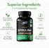 Organic Spirulina Powder Capsules 3000 mg - Pure Non-Irradiated Blue Green Algae, 180 Pills Made in The USA
