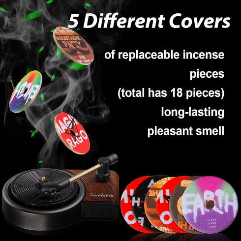 3 Pieces Air Freshener Record Player, Car Vent Clip Diffusers, Retro Style, 18 Aromatherapy Tablets Replacement Pads