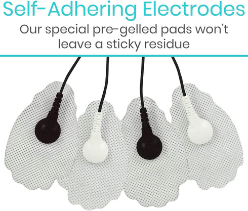 Vive Tens Unit Muscle Stimulator, Electric Shock Therapy for Pain Management, Self-Sticking Electrodes Pads