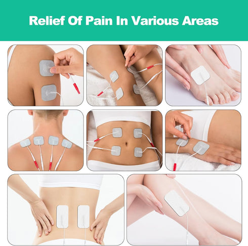 24 PCS Electrode Replacement Pads for TENS Unit & Portable Hard EVA Travel Case, Protective TENS Accessories Carrying