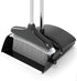 Broom with Dustpan Combo Set, 54” Long Handle Household Dust Pan for Home Office Kitchen Cleaning (Black & Grey)