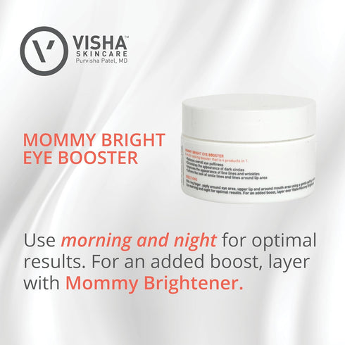 Visha Skincare Mommy Bright Eye Booster Cream, 4 in 1 for Dark Circles, Puffiness, Fine Lines, 0.5oz