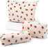 3 Pieces Large Capacity Checkered Makeup Bag, Canvas Travel Toiletry Organizer, Cute Pouch for Women