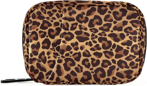Ollabaky 7 Marble Leopard Print Pill Case Day Pill Organizer Travel Pill Case Portable Weekly Pill Box Bag Container