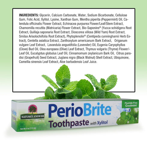 Nature's Answer Periobrite Toothpaste, 4 Ounce | Whitens Teeth, Freshens Breath, Removes Plaque