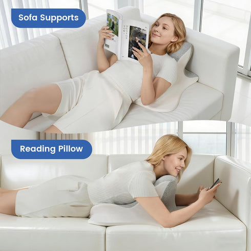 ONGFNFN Reading Pillow for Bed, Ergonomic Memory Foam Bed Wedge Pillow for Headboard, Lying, Leaning and Prone, Chin