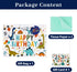 LEAYUGF 13.8" Large Dinosaur Gift Bag with Tissue Paper and Card For Kids Boys Birthday Dinosaur Themed Party Supplies