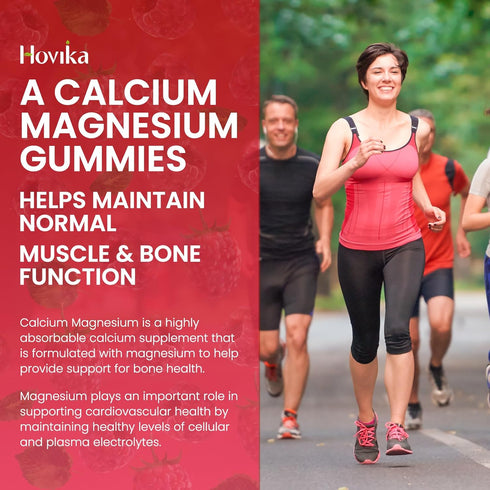 Calcium Magnesium Zinc Gummies with Potassium, Vitamin C, B6, D3, K2 - Supports Bones, Muscles, Teeth & Immunity - 60