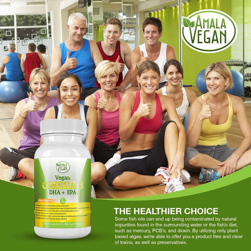 Potent Vegan Omega 3 Supplement - Plant Based Algae Oil, Better Than Fish Oil! DHA EPA DPA Fatty Acids - 2 Month Supply
