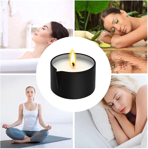 Sariiraw 6 Pack Set, 2.35 oz 6 Low Temperature Massage Candle & Lotion Candle Soy Wax with Jojoba & Shea Butter, Melts