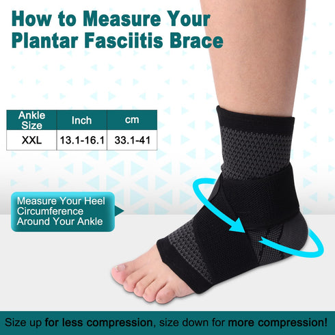Ankle Brace with Ankle Support Strap, Compression Sleeve for Achilles & Plantar Fasciitis Relief, Foot Brace for Pain,