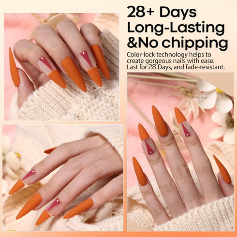 Modelones Fall Gel Nail Polish, 15 ML Bright Neon Yellow Orange Gel Polish, Soak OFF UV LED Nail Polish for Autumn