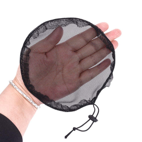 YANTAISIYU 5Pcs Black Ponytail Hair Net - Elastic Drawstring Ponytail Wig Cap for Hair Bun Making Tool for Women