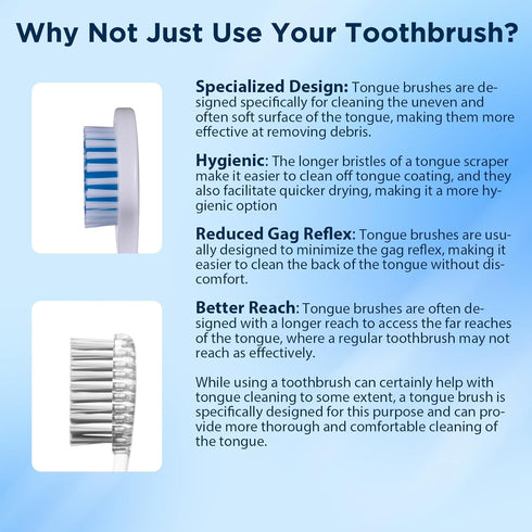 Tongue Brush (6 Pack), Tongue Cleaner for Adults & Kids, Essential Oral Hygiene Tool