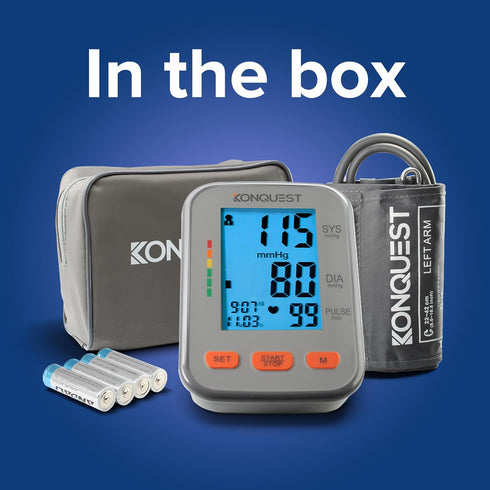 Konquest KBP-2704A Automatic Blood Pressure Monitor - Large Adjustable Cuff, Backlit Display, Irregular Heartbeat