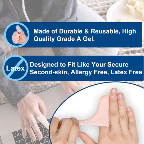 Finger Cots, Gel Finger Tips Protector, Finger Covers (14PCS, L size) - New Material (Latex-Free) for Finger Cracking,