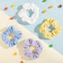 Whaline Pastel Hair Scrunchies - Elastic Velvet Hair Bands, Boho Soft Hair Ties for Girls Women, 12 Colors