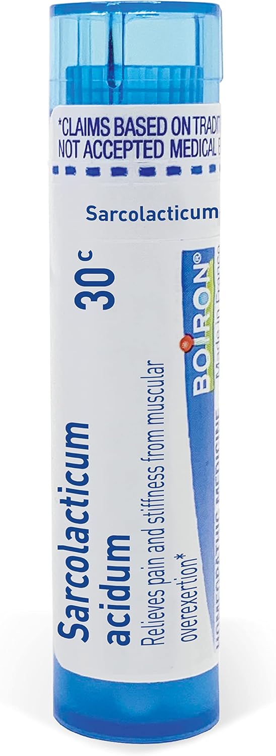 Sarcolacticum Acidum 30c, Homeopathic Relief for Pain and Stiffness from Muscular Overexertion - 80 Pellets
