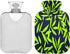 miaozhen Neon Green Leaf Dark Blue hot Water Bottle with Soft Cover 2L