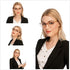 DOOViC Computer Reading Glasses - Blue Light Blocking Anti Eyestrain Fashion Cat Eye Spring Hinge Readers for Women 1.5