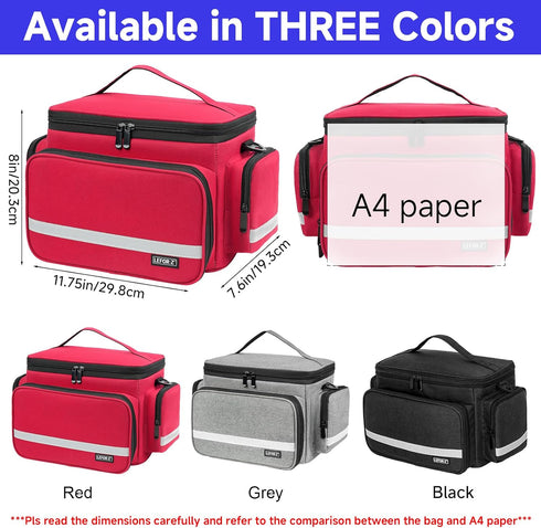 LEFORZ Student,Therapist,Doctors,Red(11.7x7.6x8inch) Small Medical Bag,First Aid Bag Empty,Home Health Nurse Bag