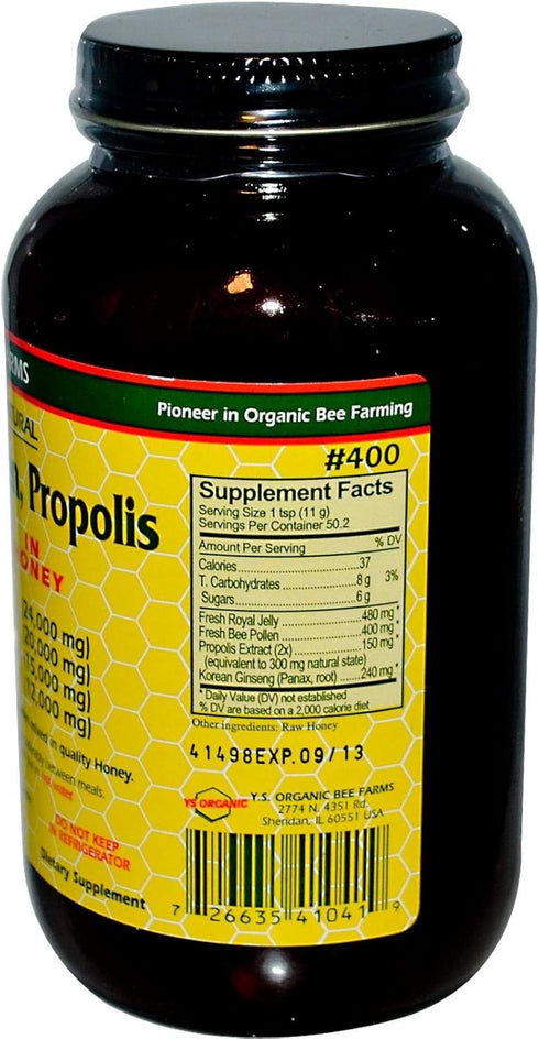 YS Organic 19.5 OZ YS BEE FARMS Royal Jelly, Pollen & Propolis
