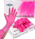 FINITEX Pink Nitrile Disposable Gloves - 3.5mil, 100PCS Powder Free Latex Free Cleaning Medical Exam Food Gloves