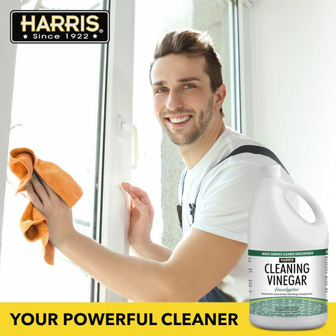 HARRIS 128oz Cleaning Vinegar All Purpose Household Surface Cleaner, (Eucalyptus) with Easy Pour Funnel Included