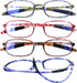 AQWANO 4 Pack Computer Reading Glasses, Blue Light Blocking Lightweight TR90 Flexible Frame UV Protection Readers +2.5