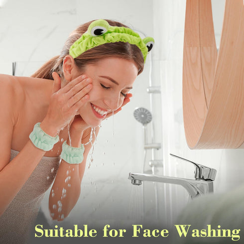 Spa Headband and Wristband Set, Makeup Headband for Washing Face Hair Accessories for Women Girls