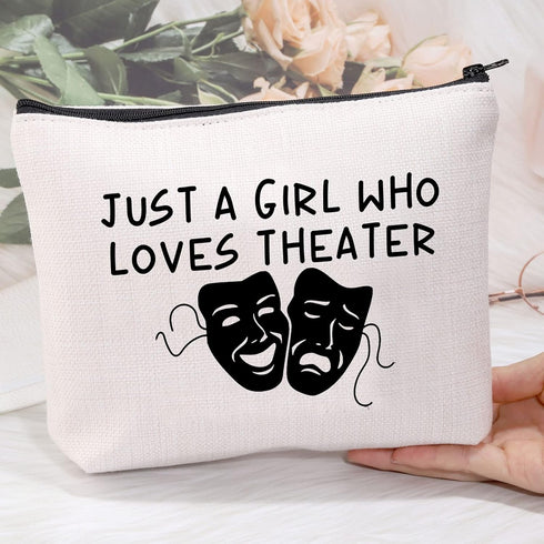 Theater Gifts - Drama Teacher Gift Makeup Bag for Theater Lovers, Travel Zipper Cosmetic Bag