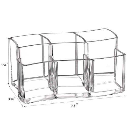 Tbestmax 6 Slot Acrylic Makeup Brushes Holder, Clear Cosmetics Storage Organizer, Eyebrow Pen Container