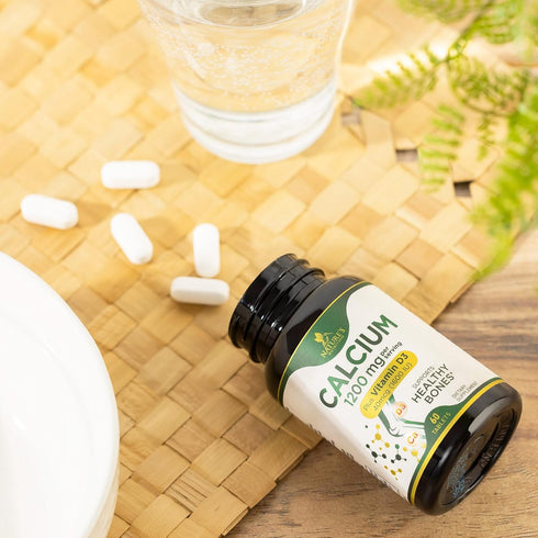 Calcium 1200 mg with Vitamin D3, Calcium Supplement for Bone Strength, Teeth & Immune System, 60 Tablets