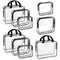 Hedume Set of 9 Clear Makeup Bags - TSA Approved Clear Toiletry Bag Set, Waterproof PVC with Zipper Handle