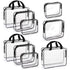 Hedume Set of 9 Clear Makeup Bags - TSA Approved Clear Toiletry Bag Set, Waterproof PVC with Zipper Handle