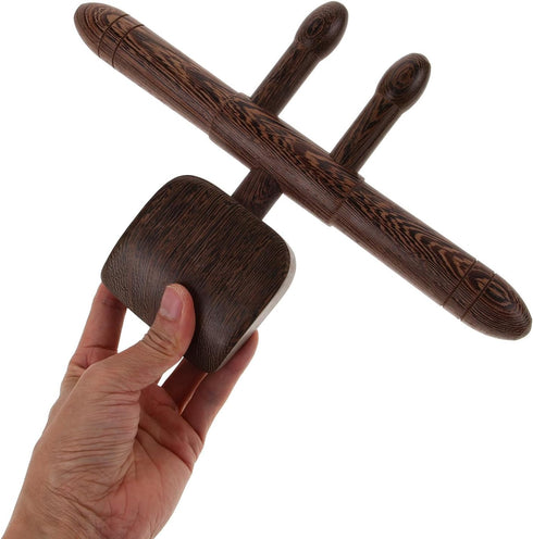 Tofficu Wooden Neck and Back Massager Stick for Fatigue Relief, Handheld Chicken Wing Wood Pressure Point Tool