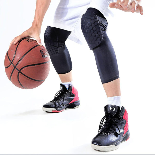 Full Knee Calf Padded Compression Leg Sleeve, Thigh Sports Protective Gear for Youth Kids Adult